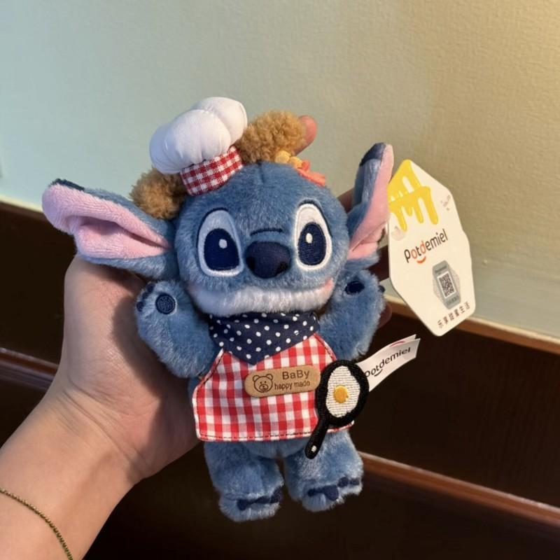 Stitch Plush Keychain Cartoon Character Pendant Cute Chef Doll Bag Charm Gift Kids
