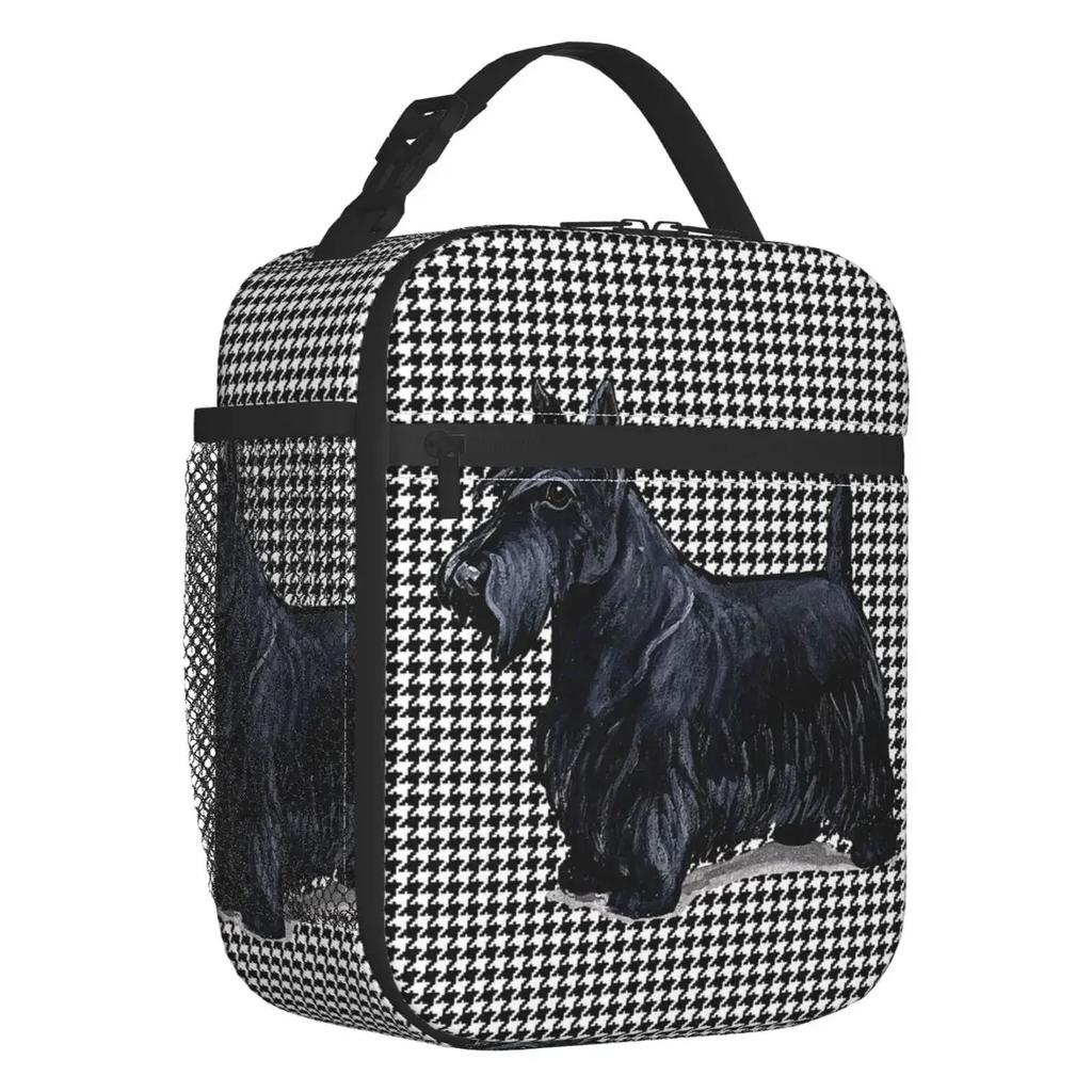 Vintage Scottish Terrier Dog Insulated Lunch Bag for Work School Scottie Pet Lover Leakproof Cooler Thermal Lunch Box Women Kids