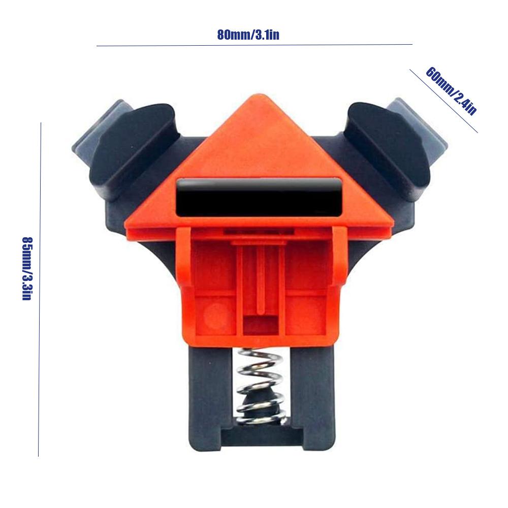 

Угловые струбцины 4 шт. Регулируемые струбцины 90 градусов Многофункциональные подпружиненные поворотные угловые зажимы Фиксаторы оранжевый