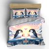 Penguins, icebergs, heart symbol. Bedding sets Duvet cover sets Duvet covers Pillowcases(1*Duvet Cover 2*Pillowcases without duvet insert)