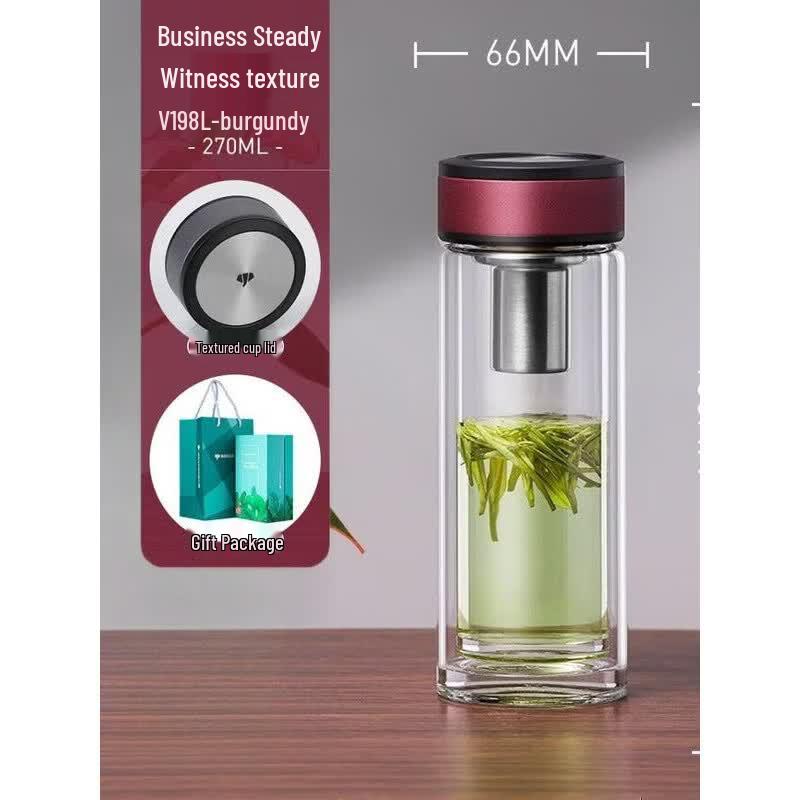 WANXIANG Double-Layer Heat-Resistant Glass Car Cup
