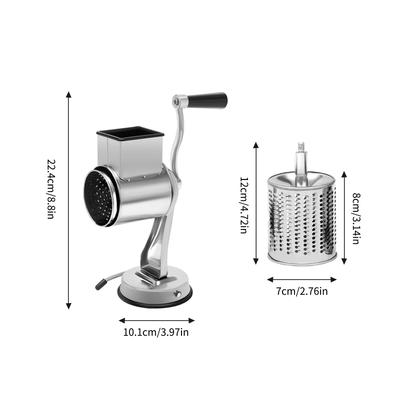 Manual Vegetable Slicer, Drum Grater, Potato Grater, Vegetable Salad Kitchen Accessories with 5 Stainless Steel Drum Blades