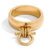 Punk Rock Polished Geometric 18K Gold Plated Rings Waterproof Hypoallergenic Knot Finger Ring Versatile Daily Accessories Bijoux