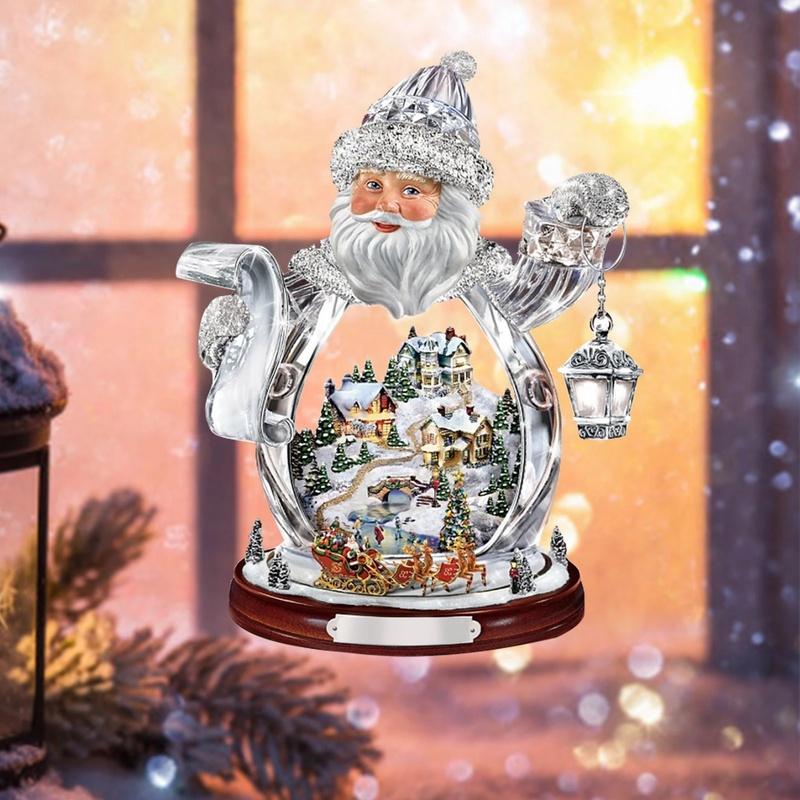 Snowman Santa Claus Wall Clings Stickers Music Box Christmas Stickers Window Glass Decor Waterproof Decals