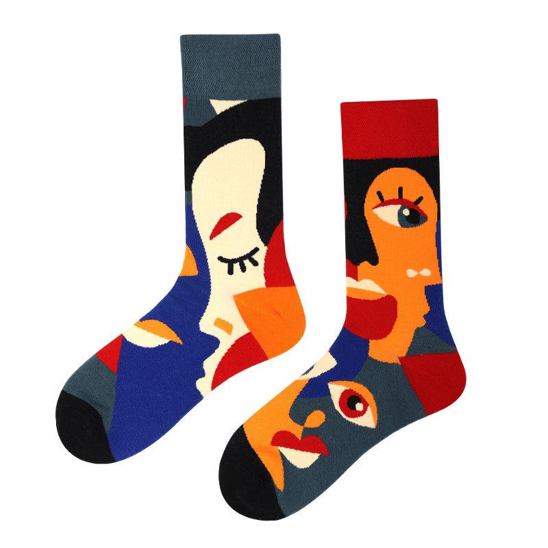 Mandarin Duck Men's and Women's Socks Original AB Trendy Socks Medium High Tube Socks Flower Fruit Animal Cartoon Cotton Socks
