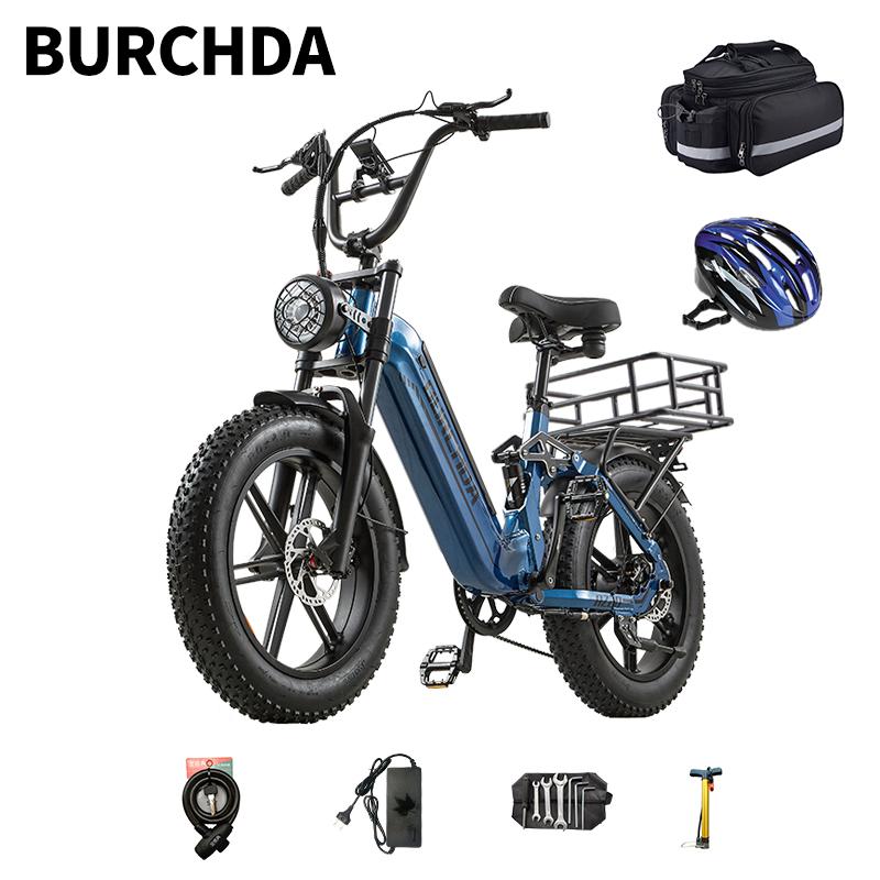 BURCHDA NEW AZ20 1000W 45km/h 20-inch electric bike, 48V 20Ah lithium battery, Ebike 4.0 Fatbike for adults