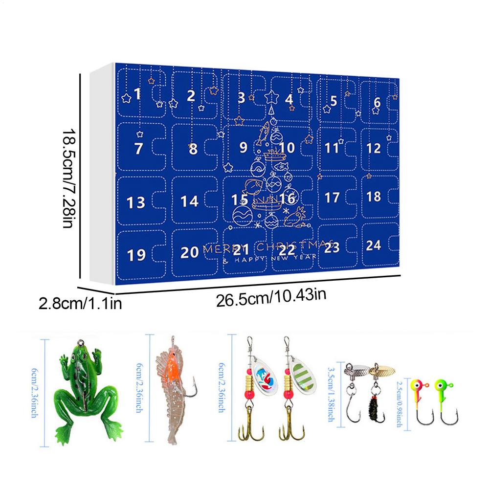 Countdown Calendar 24 Days Tackle Kit Holiday Countdown Activity For Adults Men Dad Anglers Boys Winter Party Celebration Family