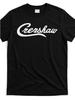 Herren Crenshaw Kalifornien LA Logo T-Shirt - Schwarz mit Weißem Skript-Print