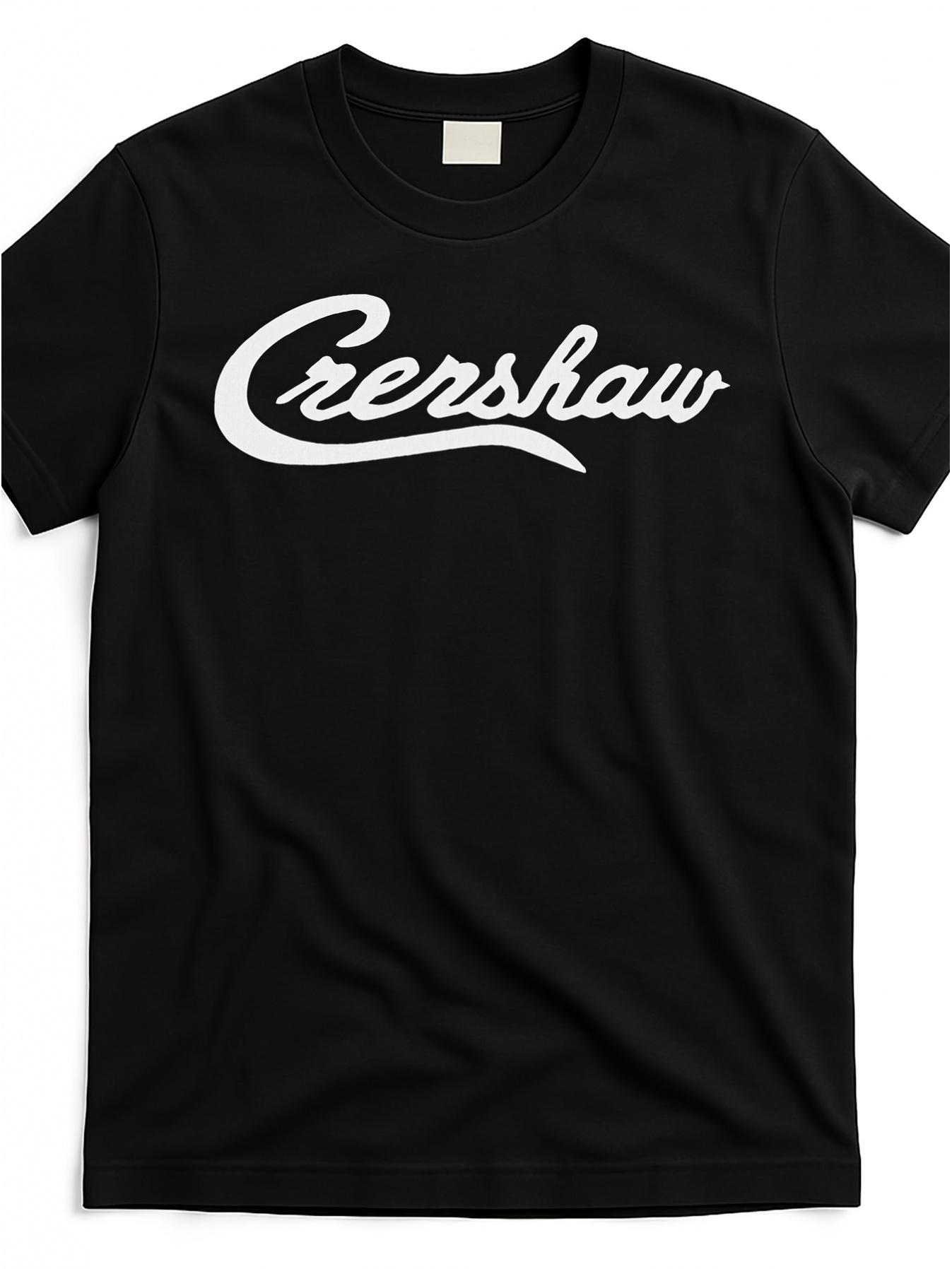 

Men s Crenshaw California LA Logo T-Shirt - Black with White Script Print M