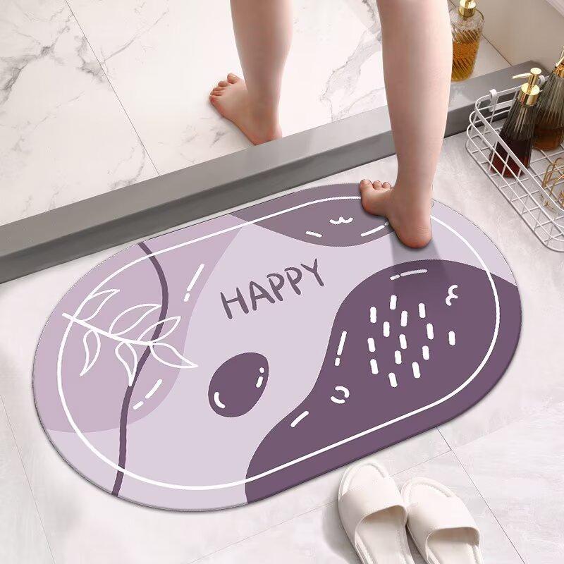 Diatom Mud Bathroom Floor Mat Toilet Toilet Toilet Door Water Absorption Non-slip Foot Mat Door Household Carpet