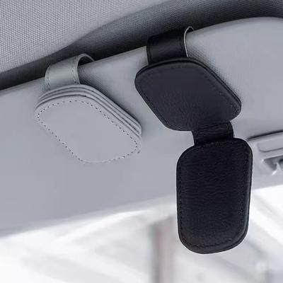 Support magnétique universel pour lunettes de soleil, en similicuir, pour pare-soleil de voiture, pour lunettes de lecture, pratique