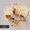 Nordic Wrought Iron Hexagonal Wall Shelf for Home, Bedroom, and Dining Room Decor