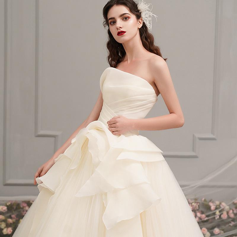 Light Wedding Dress New Bride Super Fairy Dream Vibrato with The Same Style  French Sen Series Slim Dress Small Man Buy cheaply on Joom