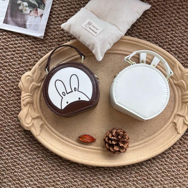 2025 Fashionable Girls' Rabbit Crossbody & Tote Bag – Cute Round Accessory for Little Girls