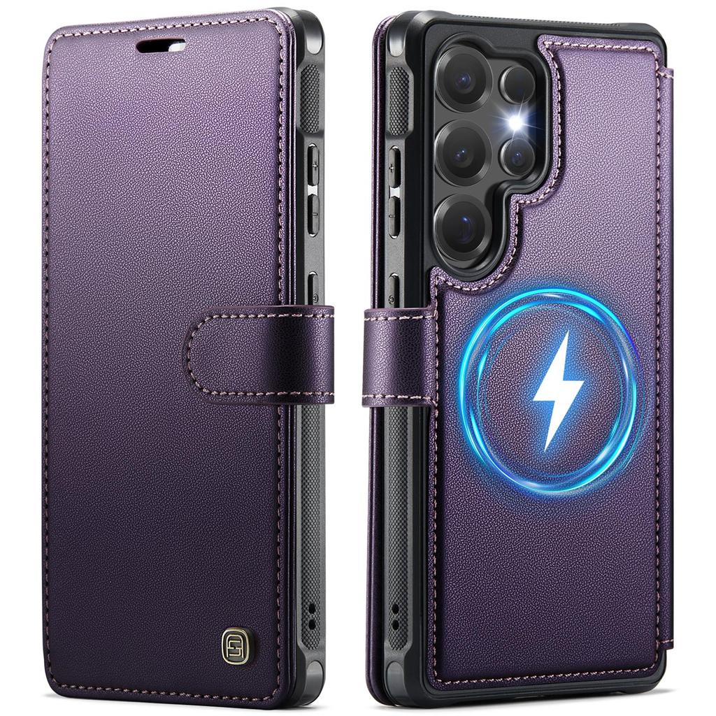 AutSpace-A15 Wallet Case For Samsung Galaxy S26 Ultra , Fashion Premium PU Leather Card Holder Phone Back Cover Protector Skins Shell