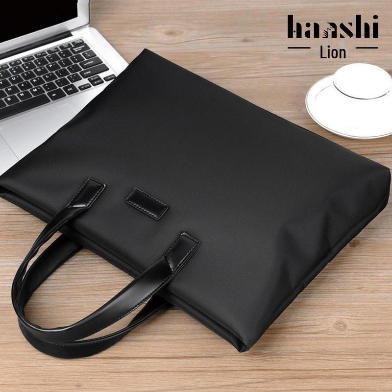 Men's & Women's Waterproof Oxford Cloth Briefcase: Casual Handheld Bag for Documents or Laptop, Ideal for Commuting or Conferences.