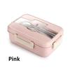 Microwave Lunch Box for Children Portable School Office Bento Box with Tableware Spoons Chopsticks Wheat Straw Food Box