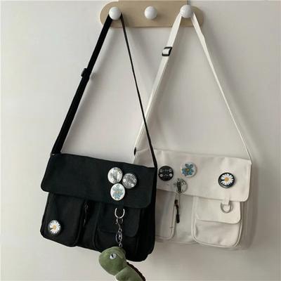 Jugendmode Canvas Diagal Umhängetasche Lässig Version Damen Große Kapazität Schultertaschen Einfarbige Damen Messenger Bags