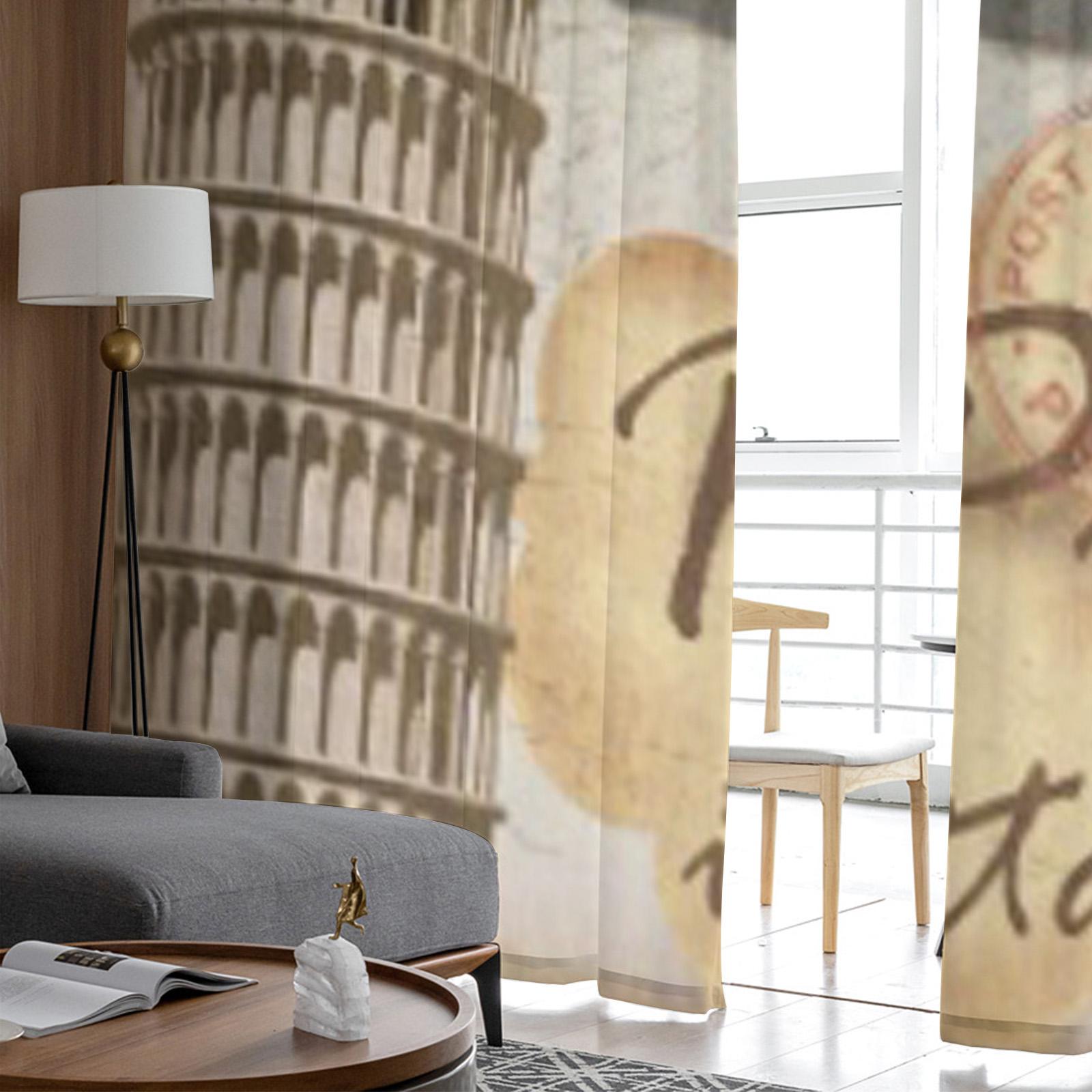 Пиза Винтаж Плакат Тюль Прозрачные оконные шторы для гостиной Спальня Современная — фото 4