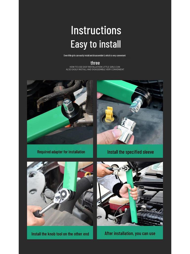 Universal Multifunctional Ratchet Wrench Extension Set