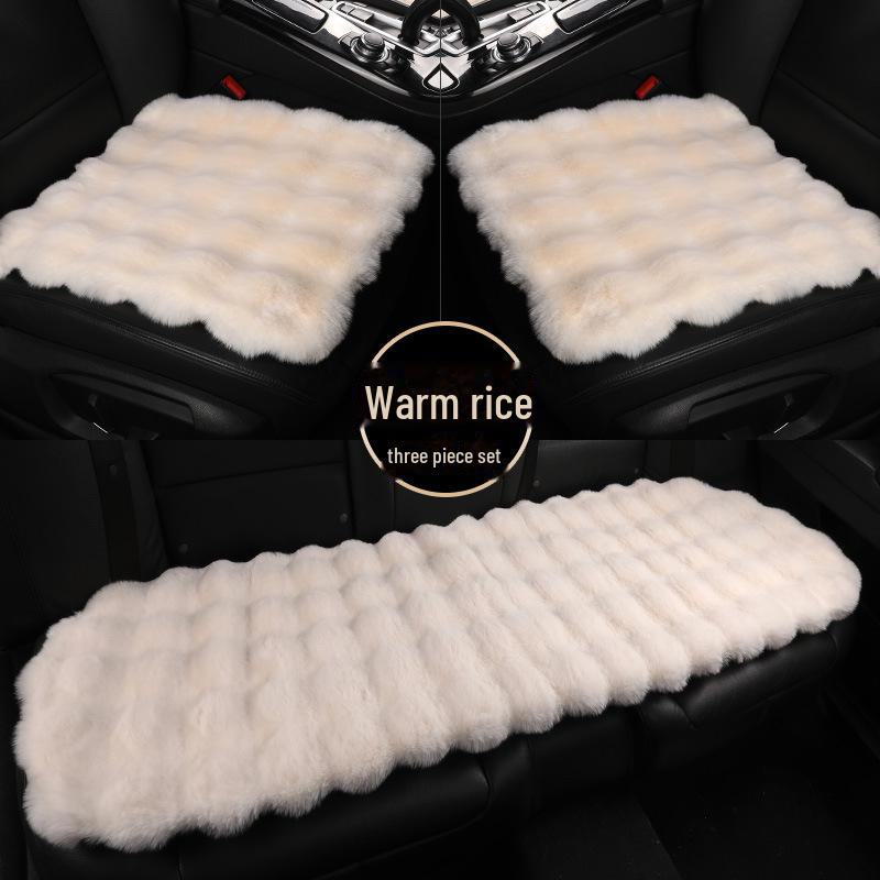 Ensemble de coussins de voiture en velours à bulles d'hiver Cross-Border, trois pièces - Chaud et confortable, sans étiquette