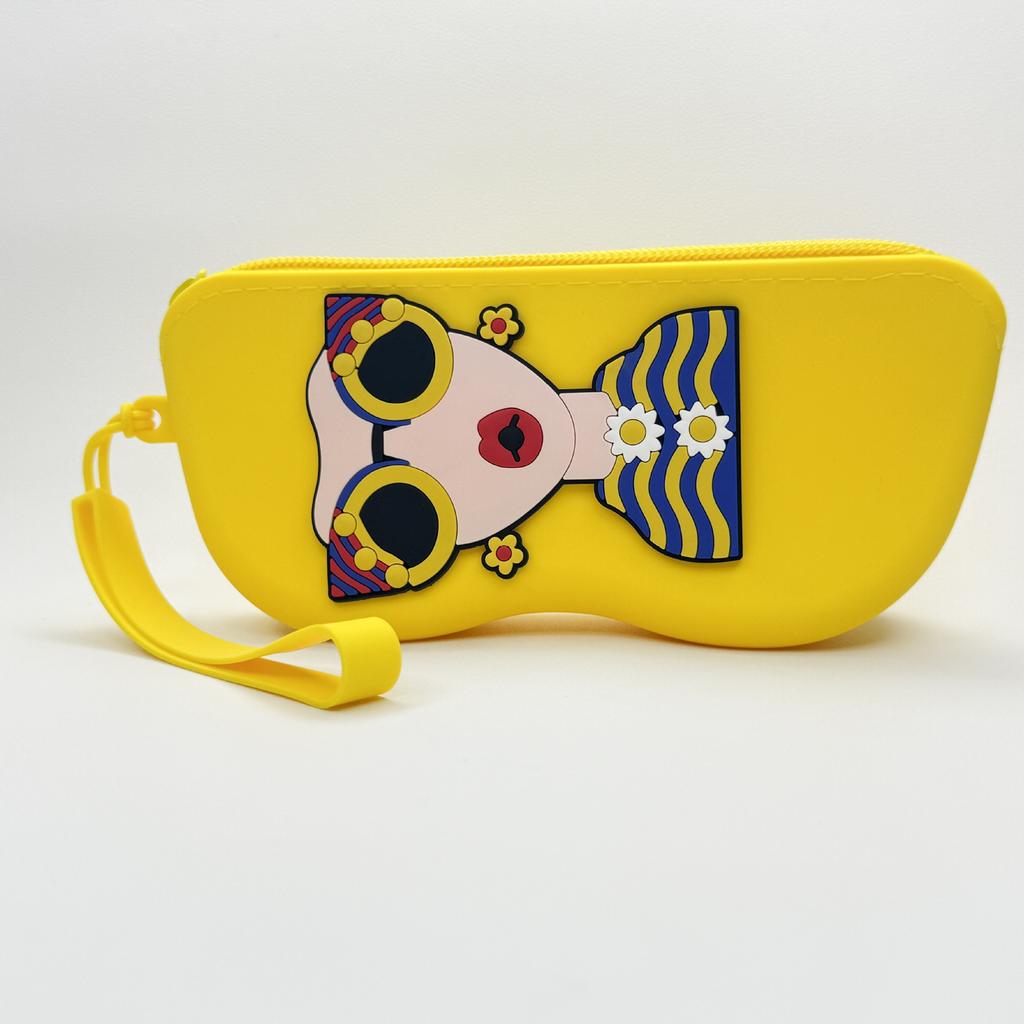 Glasses Case Decorative Eyewear Storage Bag Sunglasses Holder Cartoon-Style Silicone Glasses Bag For Gift Personal Use Daily Use