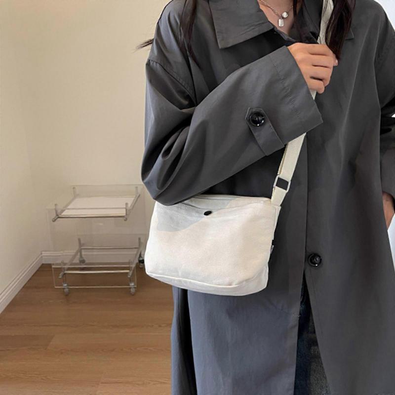 Leisure Bag Korean Style Casual Bag Fashion Bag CanvasShoulder Bags Women Girl Lady Purse Crossbody Bag Large Capacity Khaki