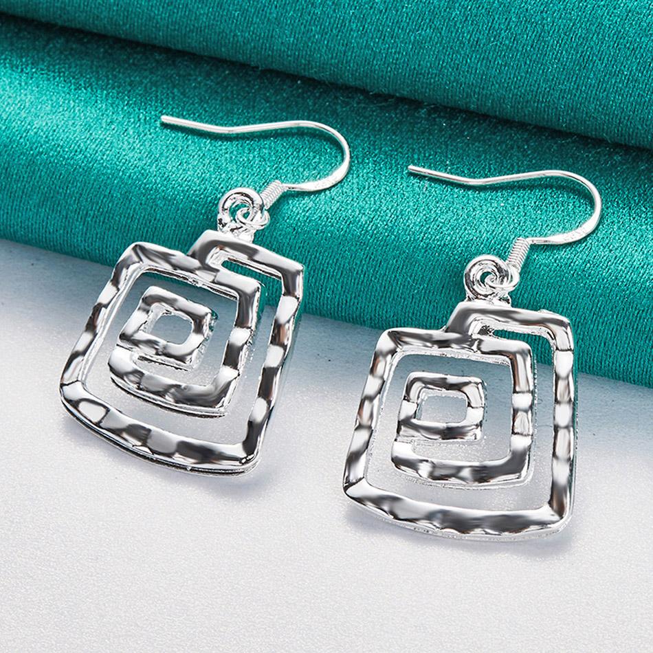 URMYLADY 925 Sterling Silver Whirlpool Earrings For Women Charm Wedding Party Fashion Jewelry