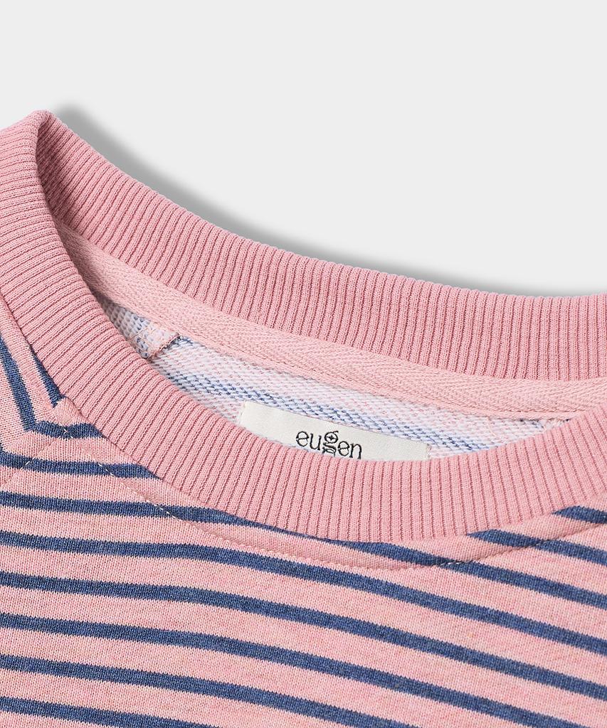 Yujen Essential Raglan Stripe Sweatshirt_Pink & Blue