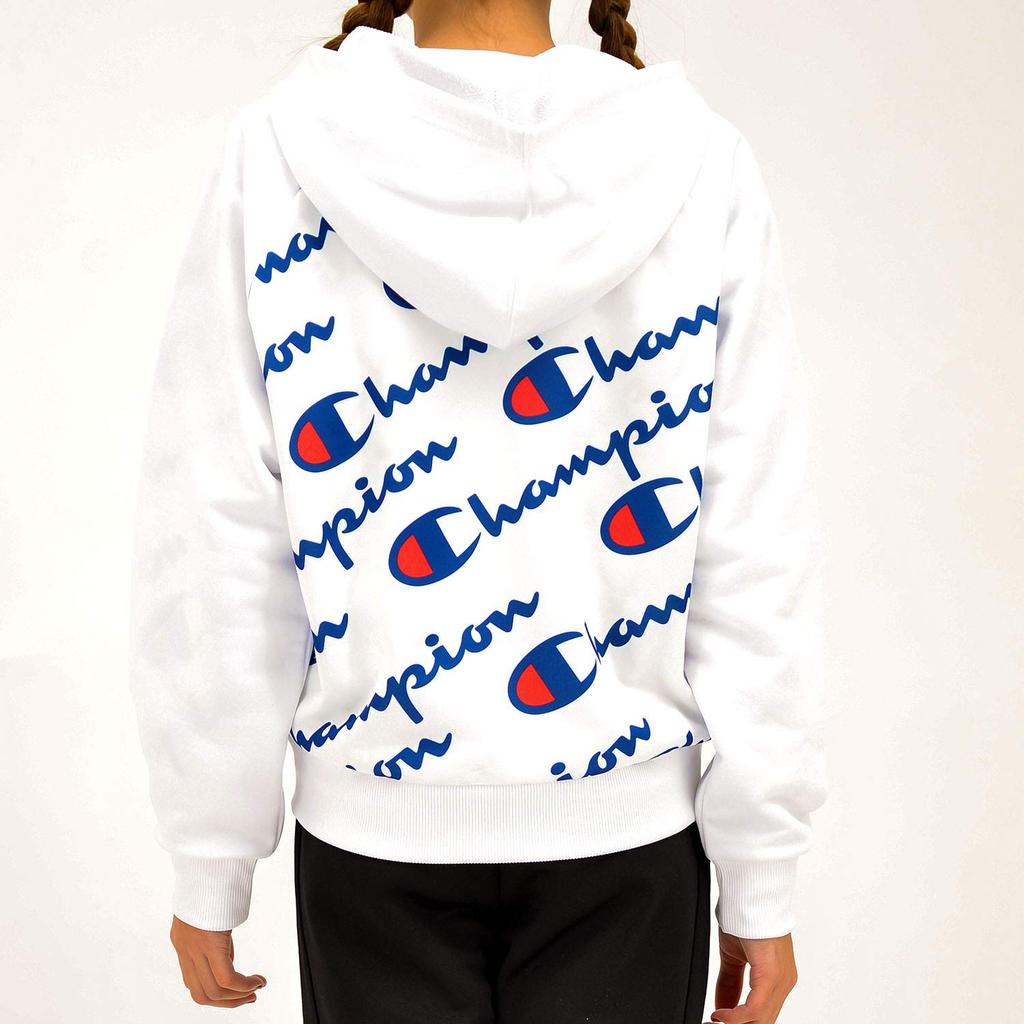 Champion Hoodie Shirt Size 140 to Japanese size Full-Zip CJ4393, Girls', White, (equivalent 140)