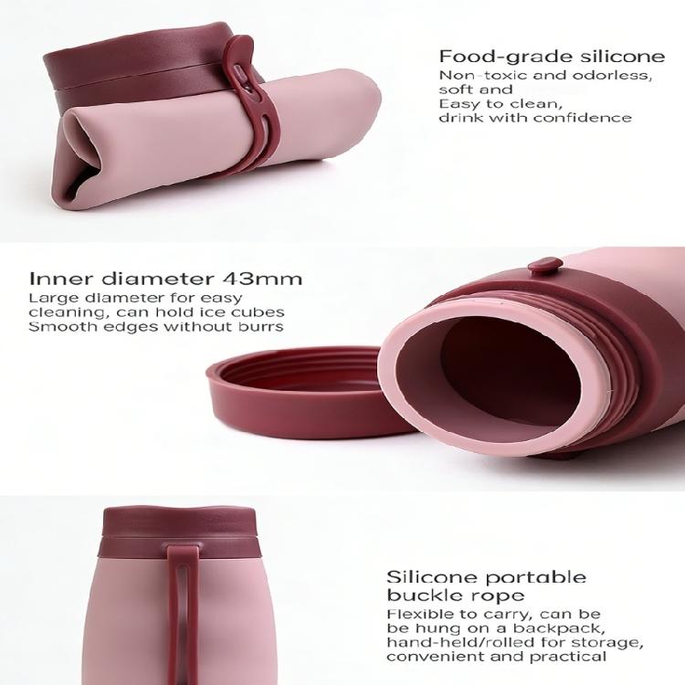 User Friendly Silicone Folding Cup Drinking Bottle Perfect for Outdoor Activity Enthusiasts Leakproof and Easy Cleaning