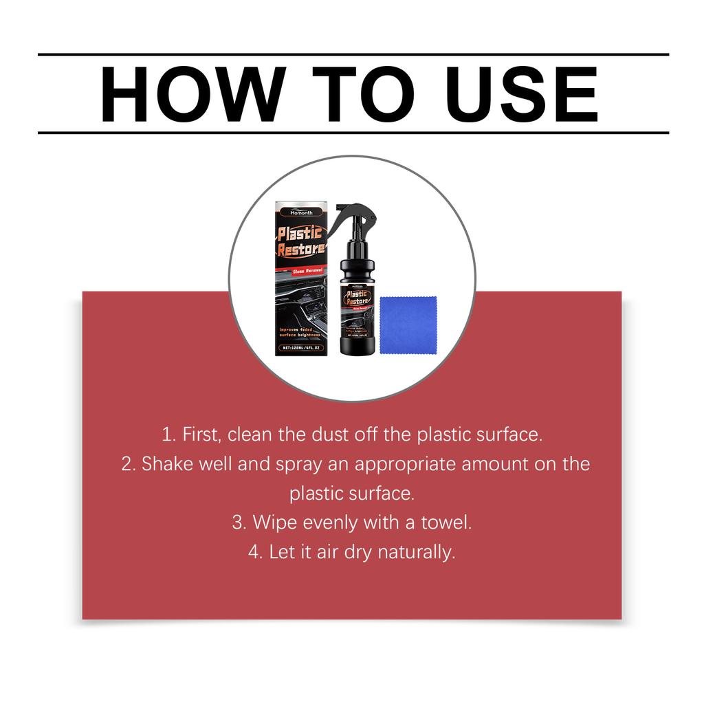 Car Plastic Restorer Back To Black Gloss Leather Panel Repair Car Interior Cleaning Product Car Interior Polishing Coating Agent