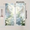 2pcs Shimmering White Angel Wings & Floral Curtains – for Kitchen   Caf   Office   Living Room & Bedroom Decor