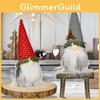 Whimsical Christmas Gnome Figurine Featuring Gray Rudolph With A Festive Red Hat