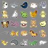 50 Cartoon Animal Doodle Personality Cute Children's Gum Card Decorative Mobile Phone Case Suitcase Sticker Waterproof