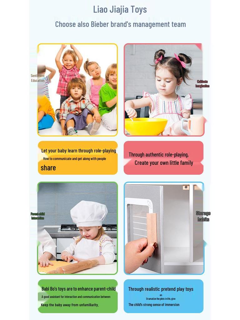 Wooden Japanese Kitchen Pretend Play Set for Toddlers