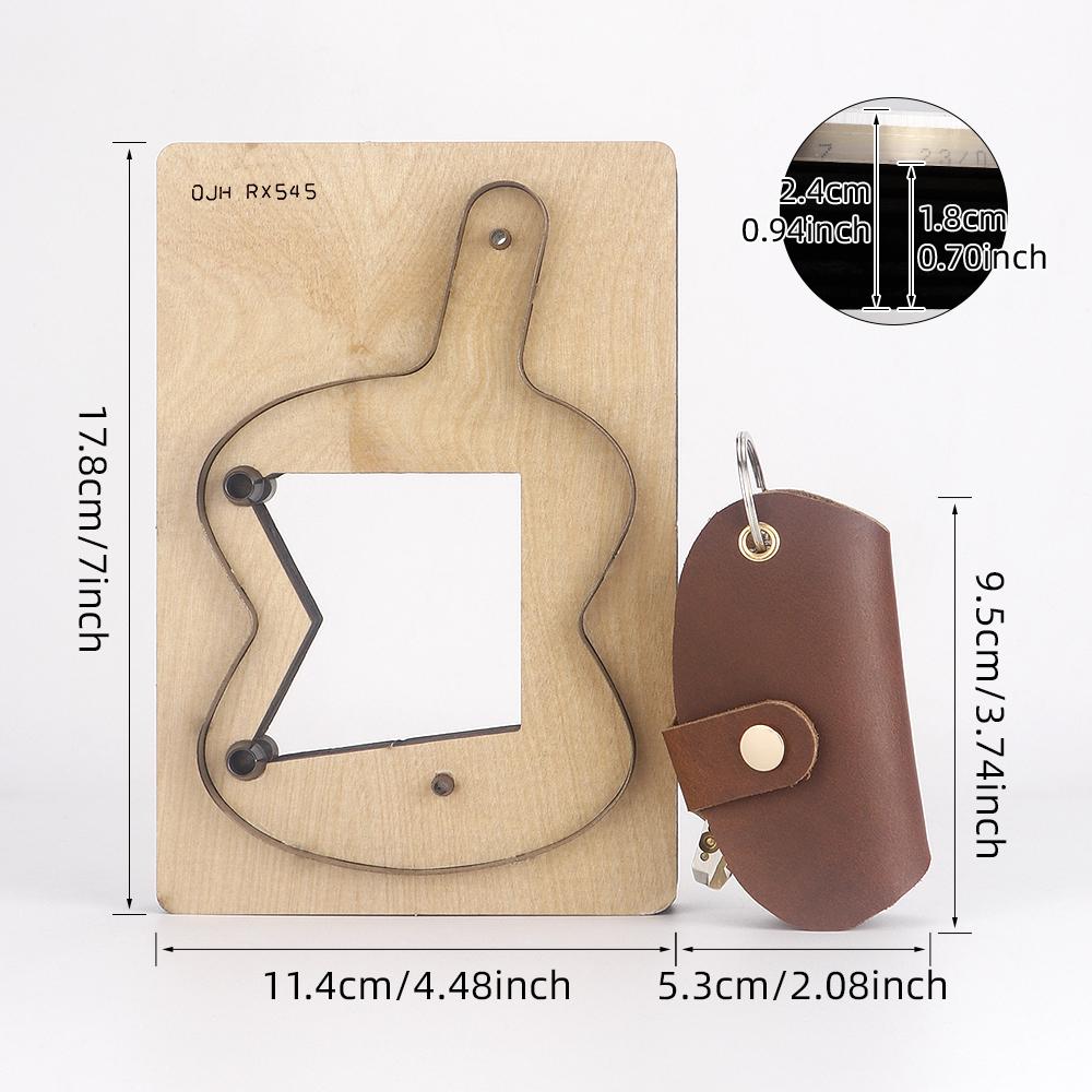 1pcs DIY Cutting Die Knife Template - Hand Making Leather Key Holder Mold, Wooden and Steel Punching Mould, DIY Crafting Tools