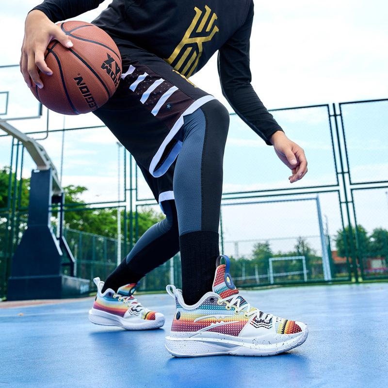 New Basketball Shoes Frenzy Breathable Flying Woven Basketball Shoes Wear-resistant Non-slip Sneakers Actual Combat High-top Middle School Student Bo