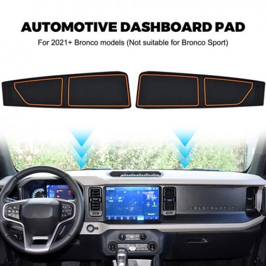 2pcs Orange Color Anti Dust Dash Dashboard Cover Mat for Ford Bronco -2024