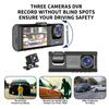 FHD1080P 2Inch Dash Cam Car DVR Night Vision WIFI 3Camera Lens Motion Detection Front Inside Rear Wide Angle Driving Recorder