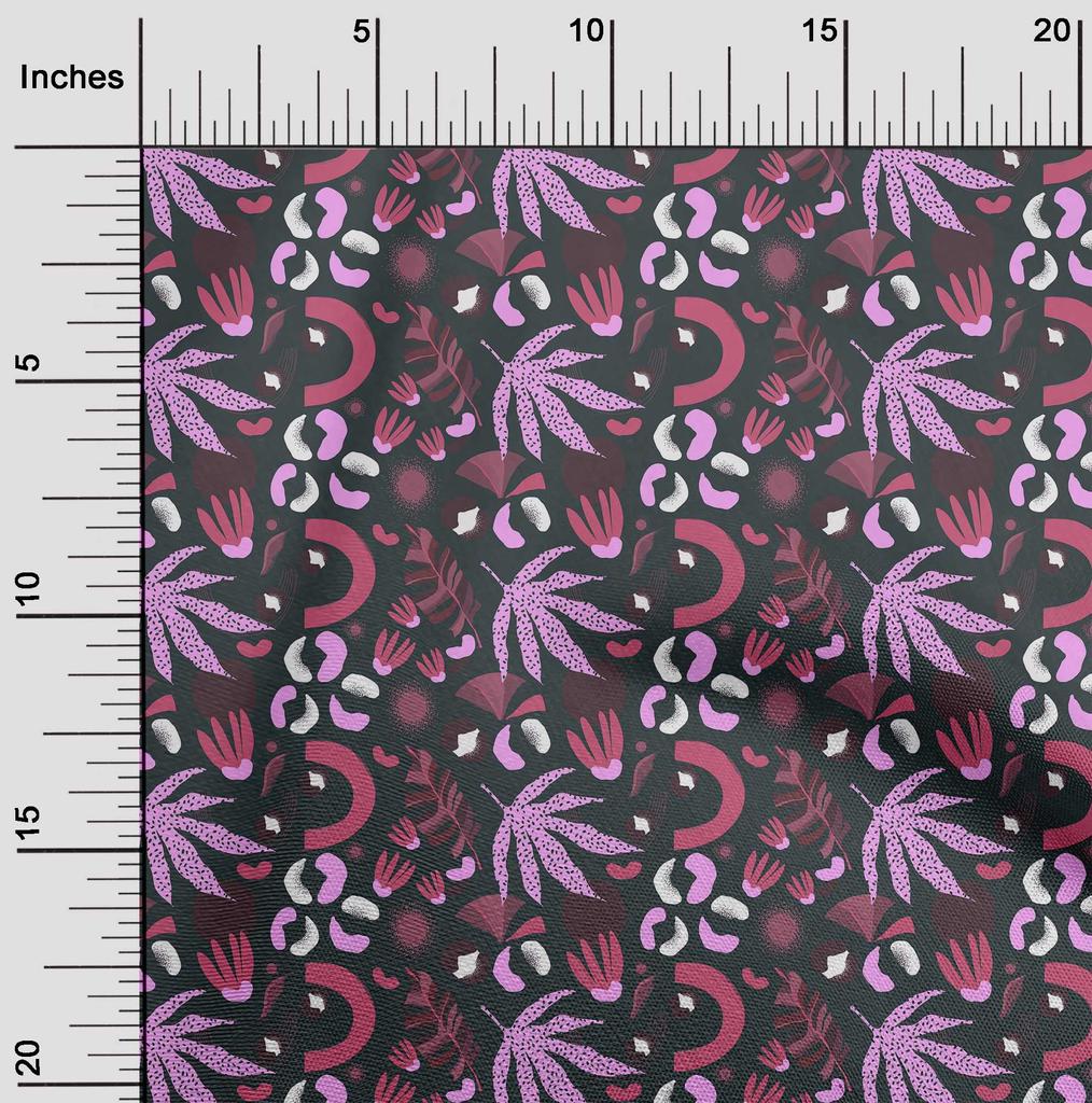 oneOone Cotton Flex Bluish Violet Fabric Tropical Abstract Dress Material Fabric Print Fabric by The Yard 40 Inch