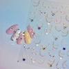 Bright Crystal Nail Art Stickers Retro Nail Sticker Love Necklace Stickers DIY Creative Decoration
