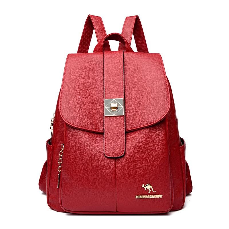 Dámská taška z měkké kůže Batoh pro maminku Proti krádeži Cestovní batoh