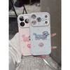Sea Fog Blue Three-dimensional Embroidery Earphones Blue Claw Cat for iPhone16promax Mobile Phone Case 13 New 17pro Case