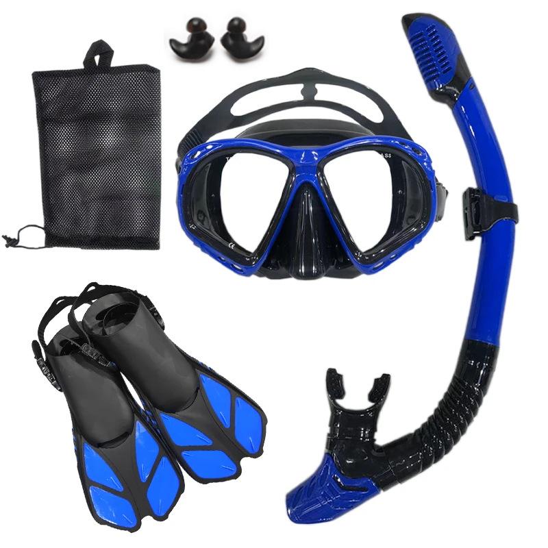 Professional Free Swimming Fins Diving Goggles Snorkel Three-piece Set