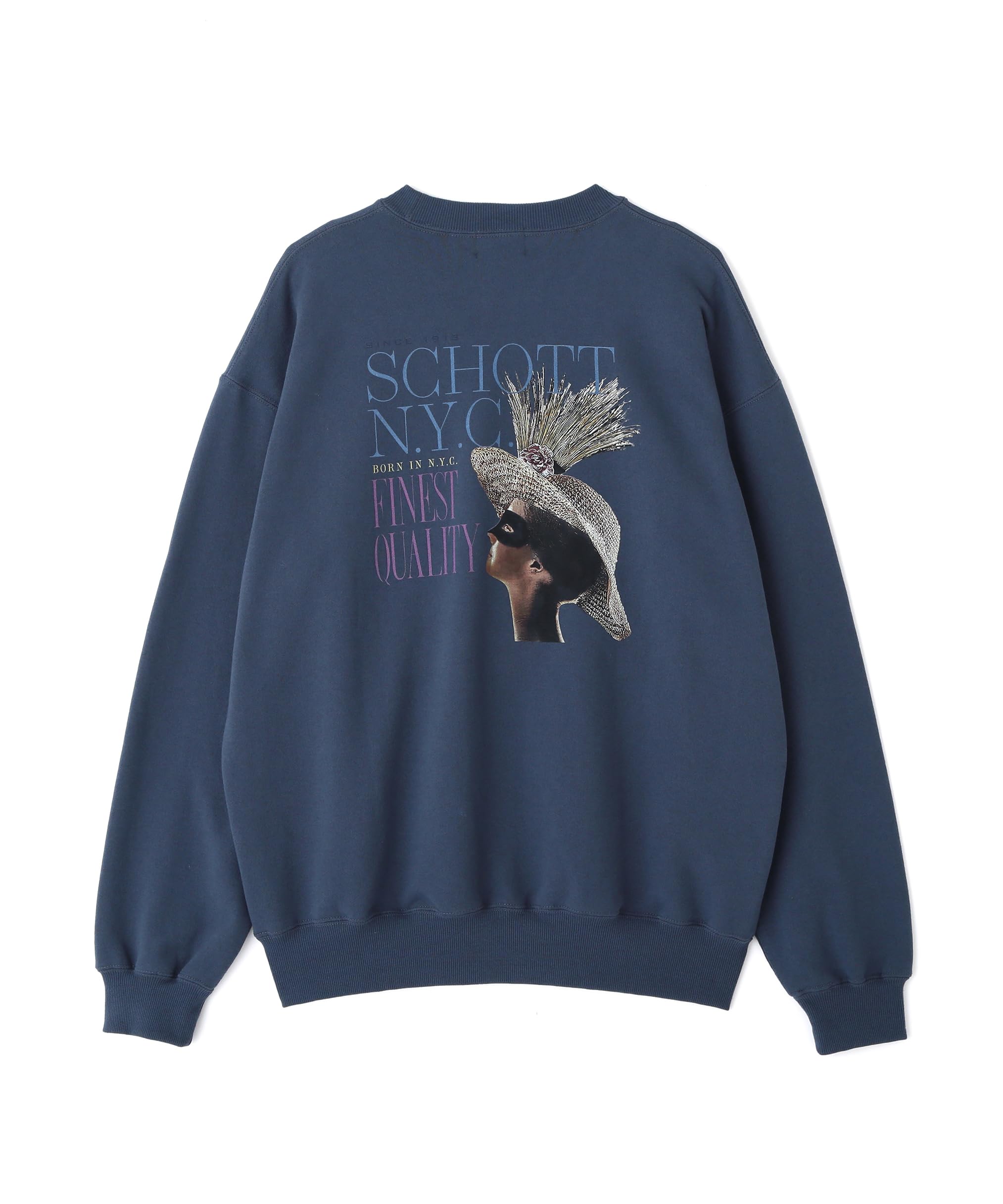 

Schott FINEST QUALITY CREW SWEAT, Men s, Size M, 120, Navy, 782-4232004