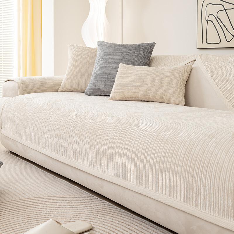 Chenille Sofa Cushion Non-Slip Cushion Four Seasons Universal Living Room Straight Row Sofa Cover Cloth Backrest Towel Anti-Scratching