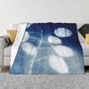 Honesty - Cyanotype Print Of Honesty Plant Custom Travel An Ultra-Soft Micro Fleece Blanket