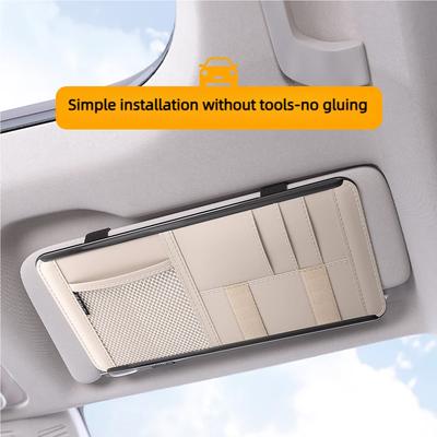 High-Quality 2025 New Car Sun Visor Storage Bag And Eyeglass Storage Clip for Automobile Interior Organization