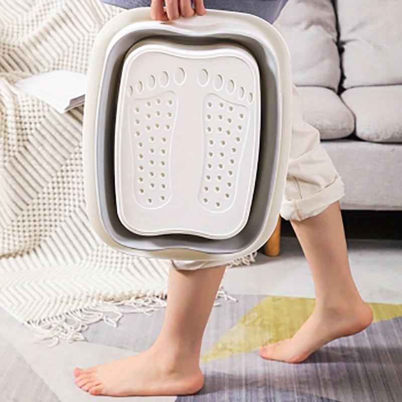 Foldable Footbath Massage Bucket With Lid Easy To Store Portable Foot Bath Tray Collapsible Foot Soak Bucket for Relaxing